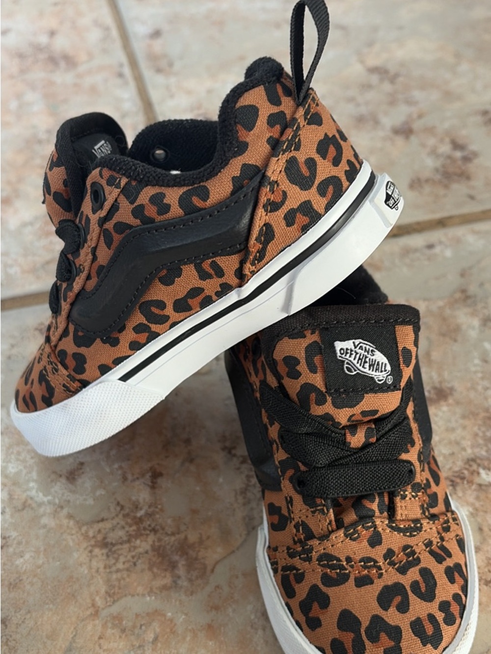 Vans Kids Leopard Print Sneakers - Brown/Black